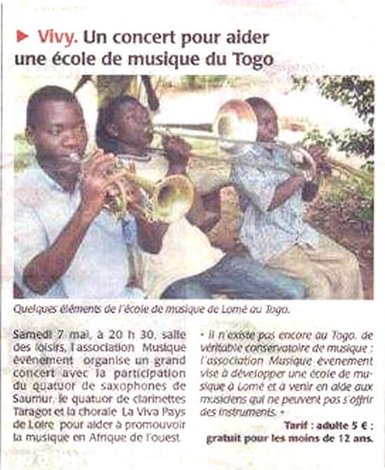 Concert parrainage à Vivy près de Saumur